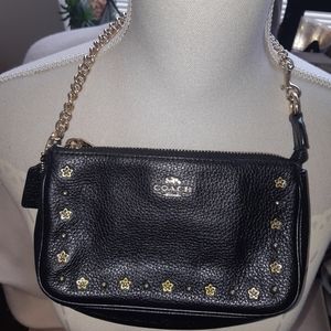 Coach Bags - Coach black pebbled leather small handbag wristle Coach Bags - Coach black pebbled leather small handbag wristle